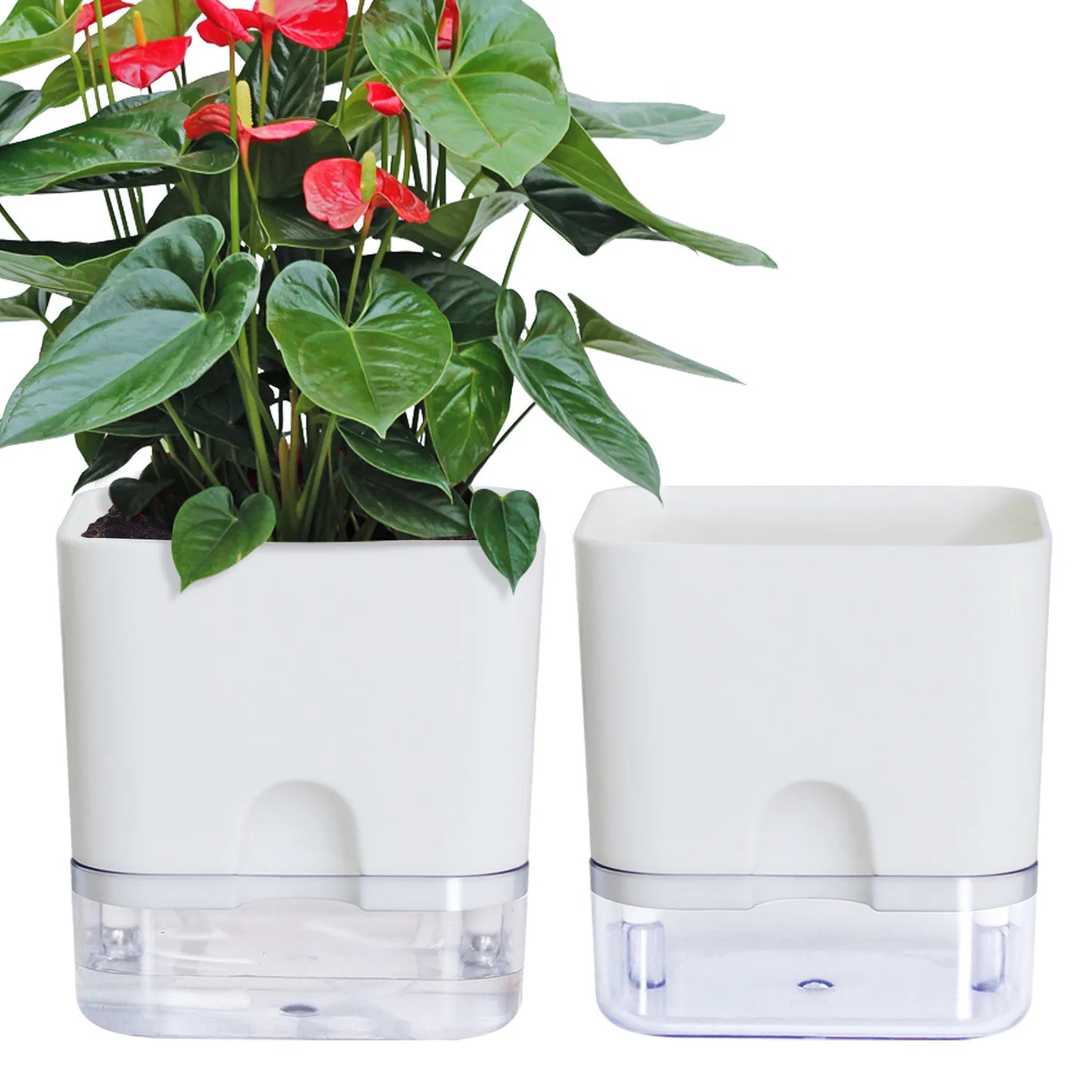 New Self Watering Plant Pot Magnetic Plastic Self-absorbent Cotton Rope Flowerpot For Double-deck Lazy Plant Pot Garden Supplies