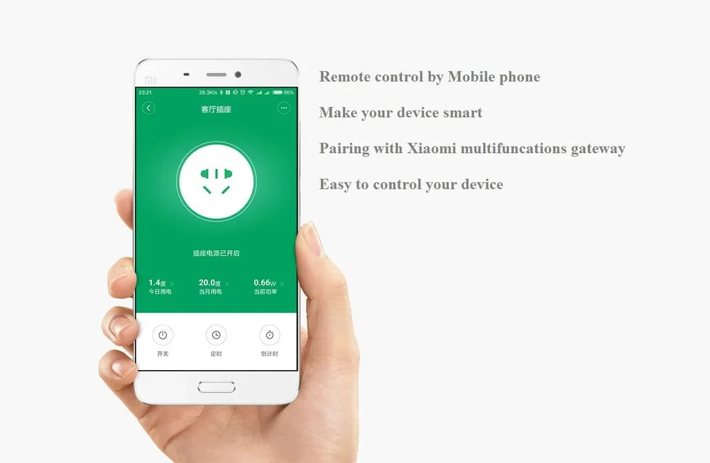 Xiaomi Miui ZigBee Smart Socket WiFi APP Wireless Control Switches Timer Plug For Work with Mi Home App Without Package