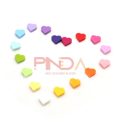 100pcs MOC 39739 Tile Round 1x1 Heart Building Blocks Sets Love Peach Compatible with Educational Creative Kids Children Toys