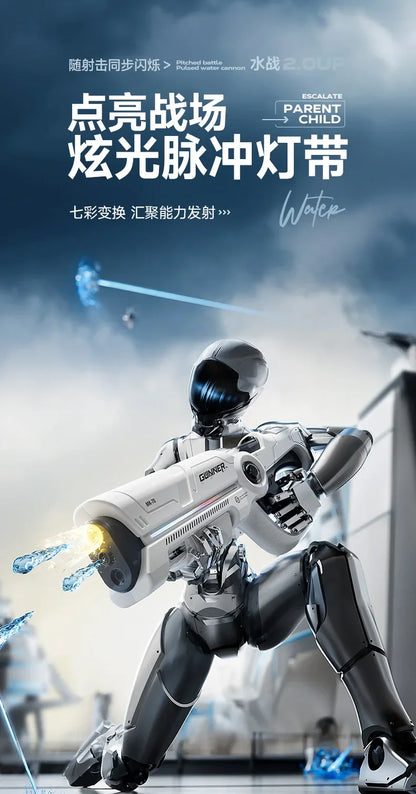 Large Electric Water Gun Toy with Light Big Capacity Automatic Water Water Spray Pistol Summer Outdoor Toy for Adult Boy Gift