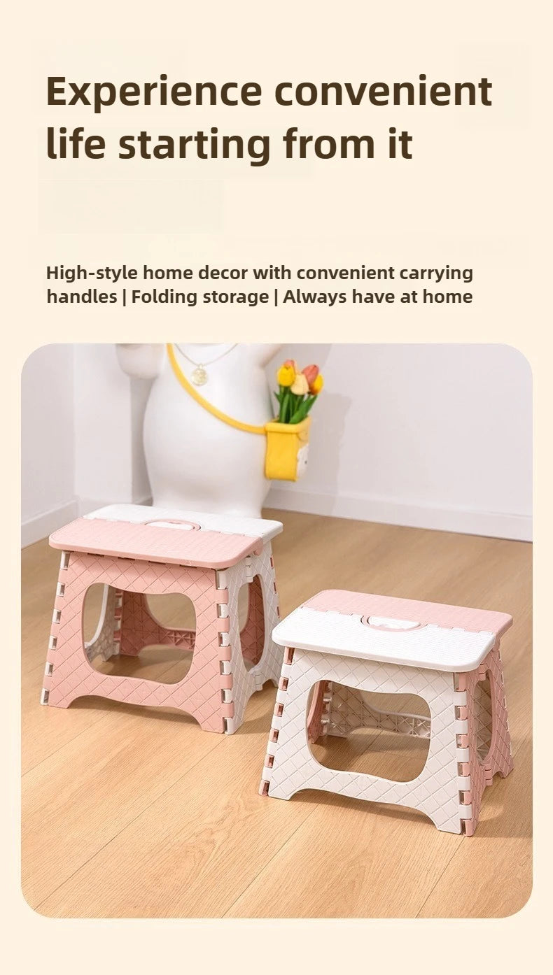 Portable Folding Plastic Stool Outdoor Fishing Camping Bench Small Mazar for Adult Kids Train Trip Garden Use