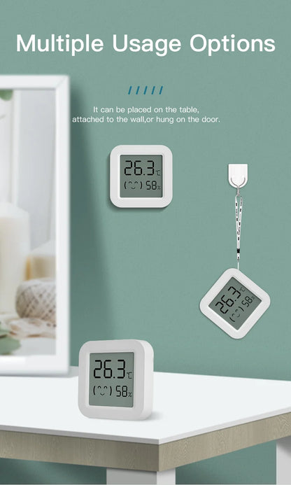 Tuya Zigbee Temperature Humidity Sensor Mini Screen Thermometer For Smart Home Automation Work with Google Home Alexa