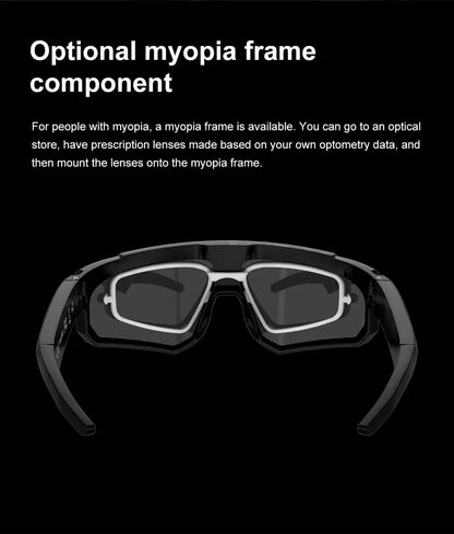 Lenovo 1600w AI Smart Camera Glasses Anti-shake 1080P Video Photo Cycling Sport ChatGPT Sunglasses DualMic 32GB Windproof Goggle
