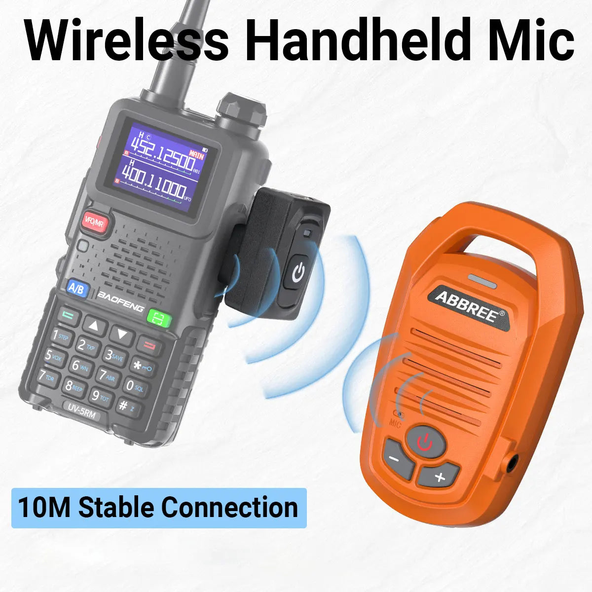 ABBREE Wireless Bluetooth Speaker Microphone Handheld Mic For Baofeng UV-28 UV-21 PRO UV-32 Quansheng UV-K6 TK11 Walkie Talkie