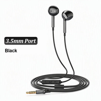USB Type C Wired Headphones 9D HiFi Stereo Headset 3.5mm Music Earphones With Mic Volume Control For Samsung iPhone 17 16 Xiaomi