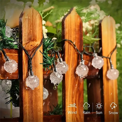 5/6.5/12M Solar Bubble Ball String Light Outdoor Lighting Waterproof 8 Functions Halloween Christmas Holiday Decorative Lamp