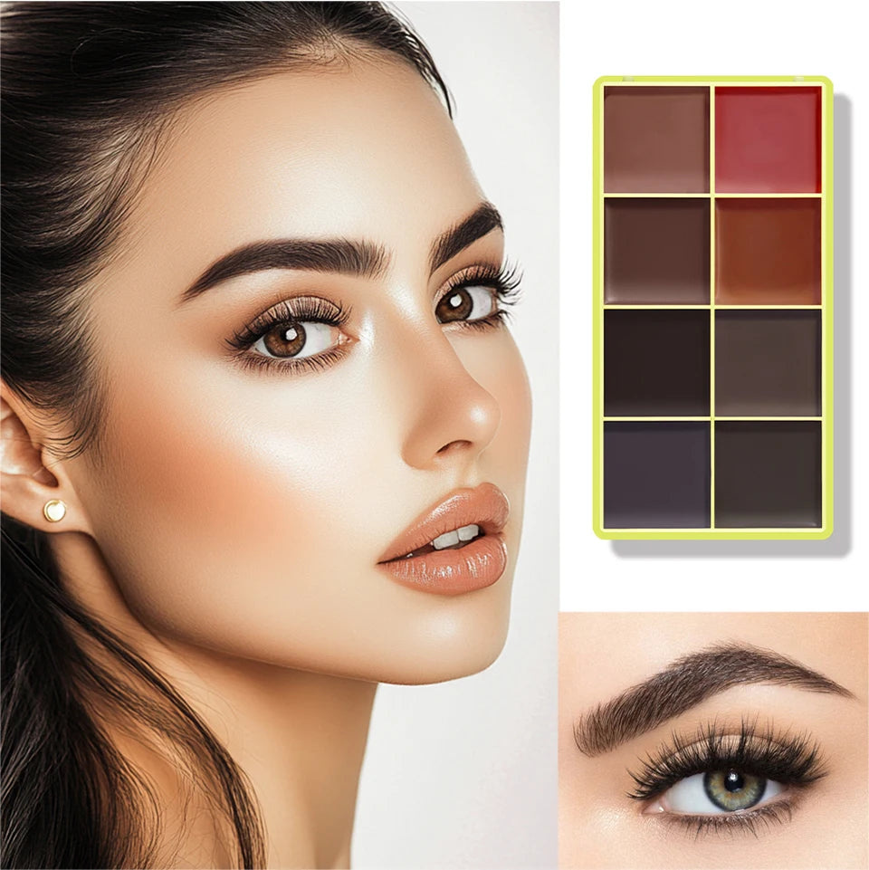 Curve Case Cream Eyebrow Cream Blush Highlighter Palette Matte Shimmer Finishes Shadow Tones Long-Lasting Cosmetics