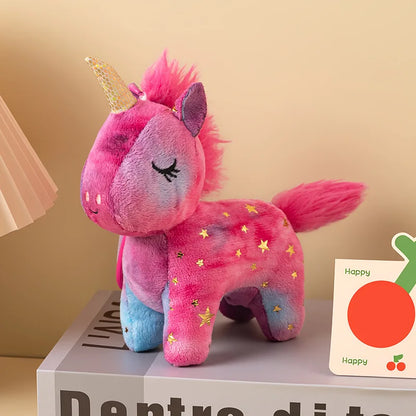The Horse Cute Sparkly Star Pattern Plush Unicorn Doll Keychain Soft Fluffy Stuffed Toy Bag Pendant Claw Machine Prize Party