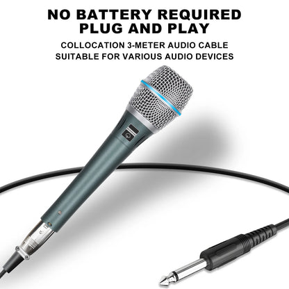 BT87 Wired Dynamic Microphone, Special Pickup Microphone For Musical Instruments, Vocal Recording Microphone