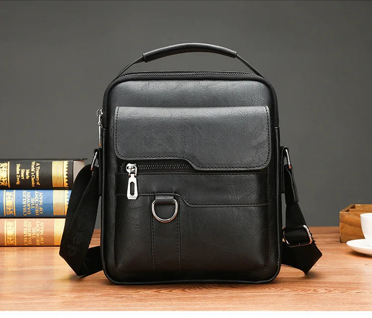 Brand Men Shoulder Bag for 9.7" iPad Men PU Leather Flaps Men's Crossbody Bags Business Flap Male Solid Messenger Bag Travel Bag