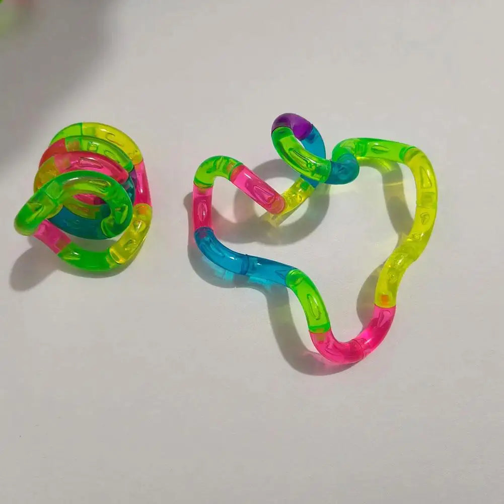 Deformable Rope Fidget Toy Deformation Rope Knot Pressure Stress Relief Toys Rrainbow Color Anti Stress Deformation Rope Knot