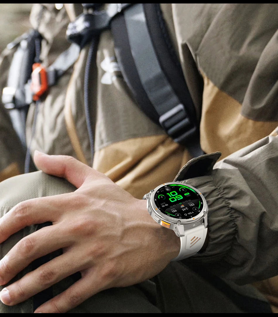 Military T-Rex 3 GPS Waterproof Smart Watch 1.46"HD AMOLED Built-in 6 Frequency Satellite Outdoors Sports Fitness Smart Bracelet