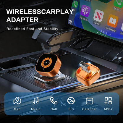 TrolinkTek 2026 Upgrade 4in1 Carplay Adapter Wireless Android Auto Mirror Link Smart MiNi AI Box USB Auto Connect Plug and Play