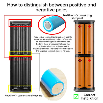 4*21700 DIY Power Bank Case PD22.5W Transparent Quick Charge Battery Box LED Screen Battery Case Kit With Light For Huawei