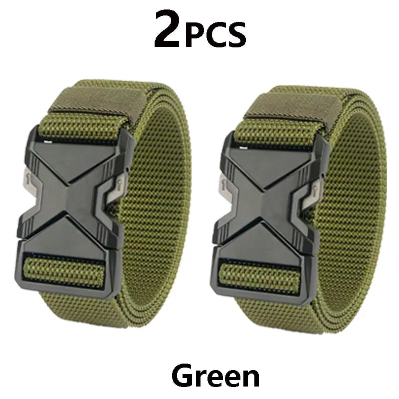 Men's Tactical Belt Nylon Braided Outdoor Training Military Belt Canva Casual Mountainee Trouser Pants Jeans Buckle Waist Belt