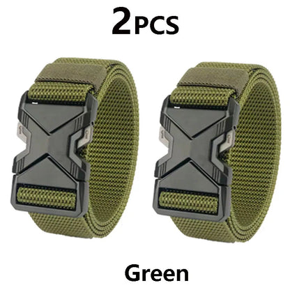Men's Tactical Belt Nylon Braided Outdoor Training Military Belt Canva Casual Mountainee Trouser Pants Jeans Buckle Waist Belt