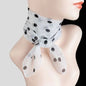 Summer Polka Dot Print Artificial Silk Scarf Thin Neck Warp Chiffon Soft Shawl Beach Sunscreen Square Women Neck Scarves