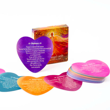 46pcs Classic Heart-Shaped Angel Oracle Cards - English Version Loving Messages From The Angels Spiritual Guidance Deck