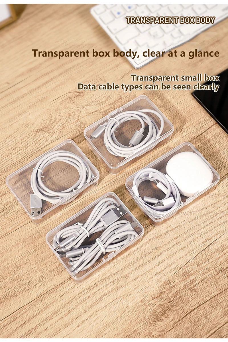 1Set Cable Storage Box Multifunctional Desk Organizer Bag Wire Charging Management Box Jewelry Storage Container For Home Office