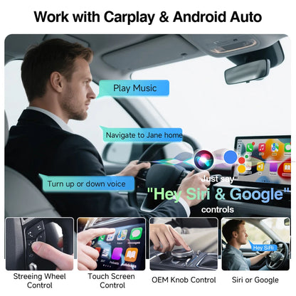 2 in 1 Wireless CarPlay Android Auto Adapter Carplay AI Box Auto Connect Wireless CarPlay Adapter for Factory Wired CarPlay Cars
