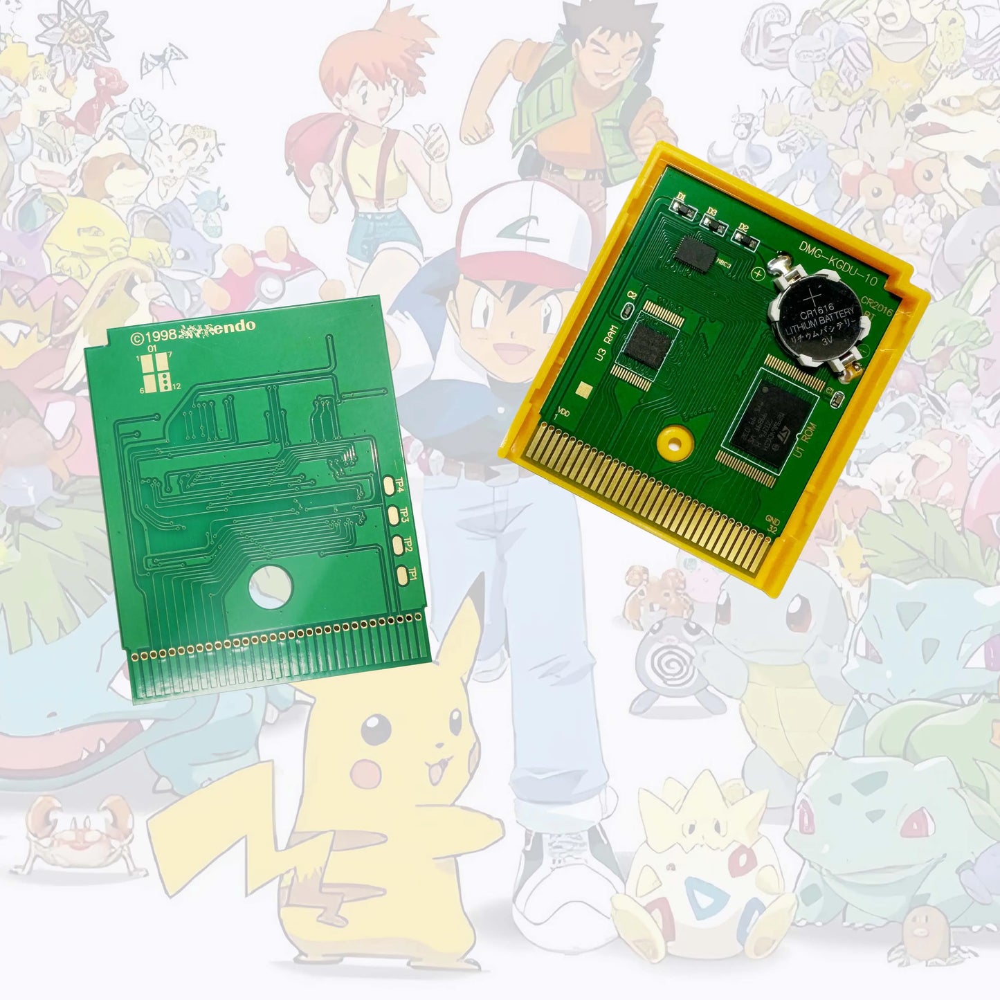 GBC/GBA EUR Version Pokemon Crystal/Yellow/Emerald/Fire Red/Leaf Green Game Cartridge Video Game Card High Quality with Battery
