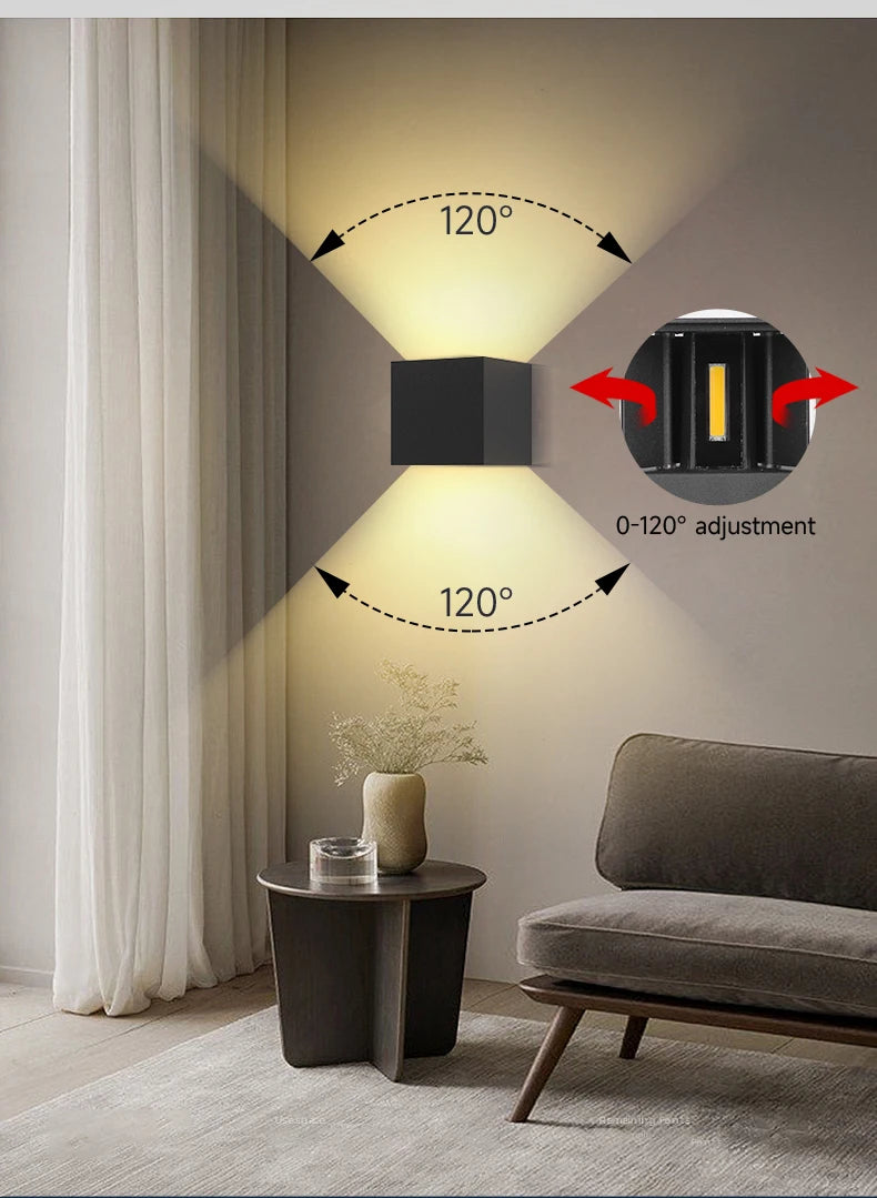 LED Wall Lamp AC110-265 IP65 Outdoor Waterproof Aluminum Wall Light Up Down luminous lighting Indoor  Stair Garden Sconce Light