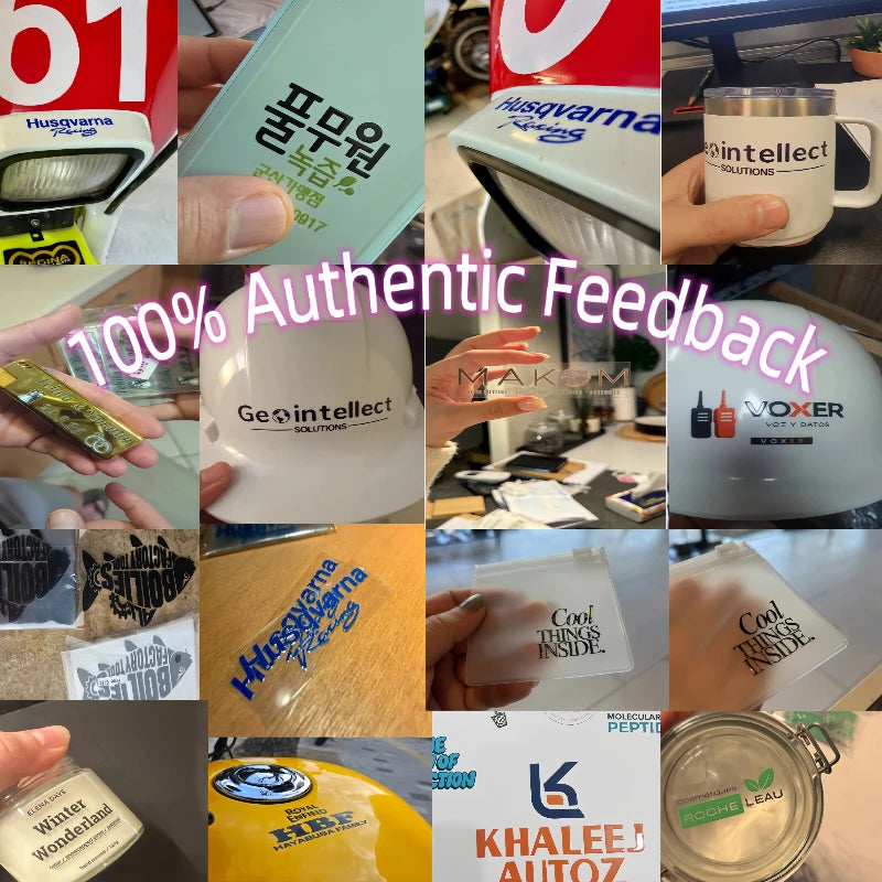 50PCS Stickers Personalized Logo Custom Sticker 3D Transfer Stickers UV DTF Wedding Labels Customized Waterproof Company Name