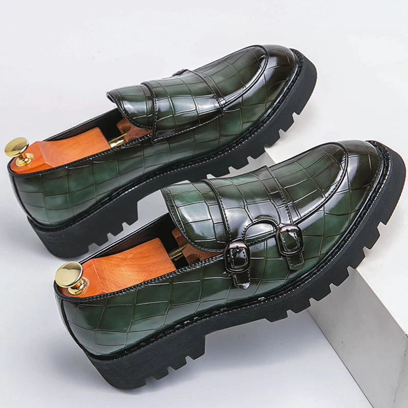 Platform Loafers Men Classic Casual Leather Shoes Men Dress Wedding Casual Business Shoes For Men Party Social Office Loafers