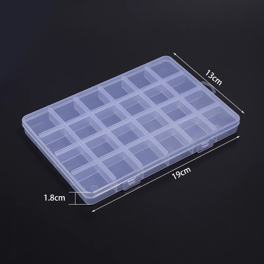 1 Pc Plastic Jewelry Box 5-28 Compartment Slot Organizer Storage Beads Container Adjustable Jewelry Storage Box Rectangle Case