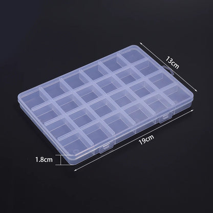 1 Pc Plastic Jewelry Box 5-28 Compartment Slot Organizer Storage Beads Container Adjustable Jewelry Storage Box Rectangle Case
