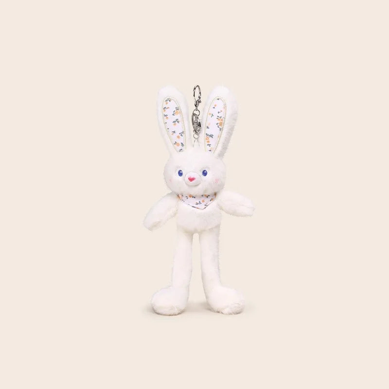 30cm Cute Pull-out Rabbit Plush Toy Keychain Creative Plush Ear Pulling Bunny Pendant Bag Charm Kids Stress Relief Gift