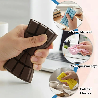 PU Soft Simulated Chocolate Squeeze Toy - Slow Rebound Stress Reliever for Office, Hand Relaxation, Desk Decor Gift
