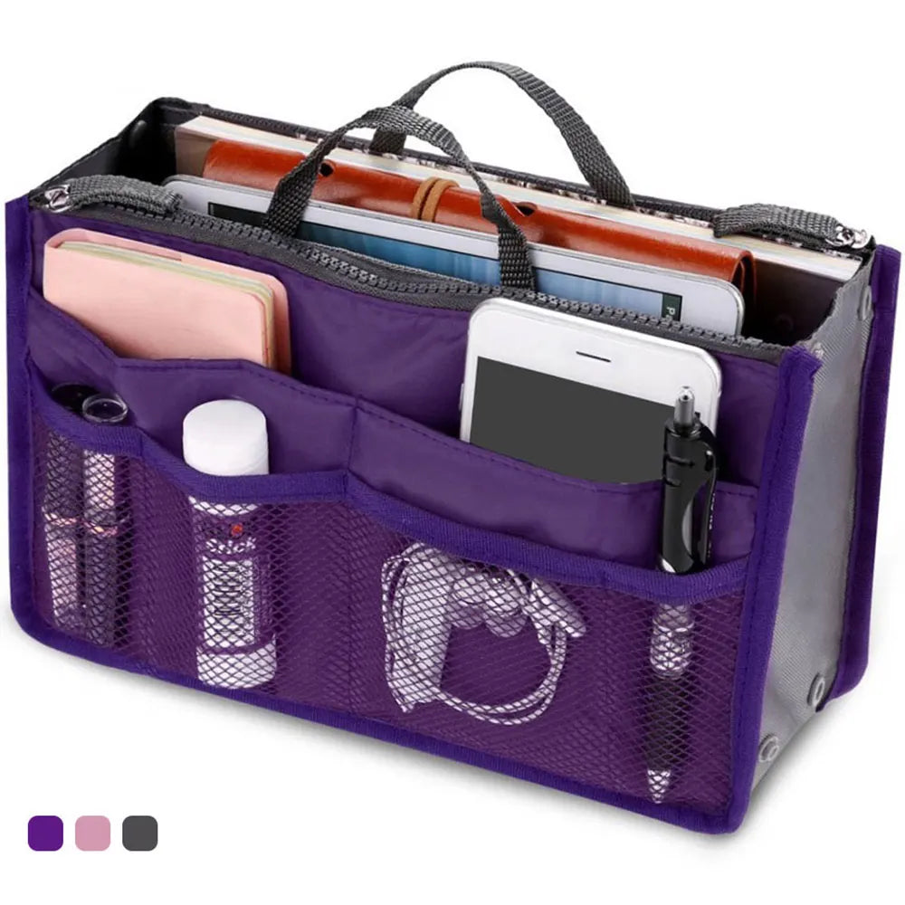 Multifunctional Bi-fold Storage Bag Large Capacity Makeup Bag with Mesh Grid Travel Storage Bag Mommy Bag Multi Pocket Cosmetic