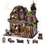 Magic Castle Book Nook Kit 3D DIY Wooden Puzzle Handmade Bookshelf Dollhouse Model Bookend Building Home Decor