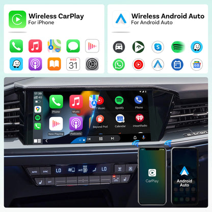 OTTOCAST Mini Dot Cube Wireless CarPlay Android Auto Adapter 2 in 1 USB AI Car Accessories for Totoya VW Benz Chevrolet Hyundai