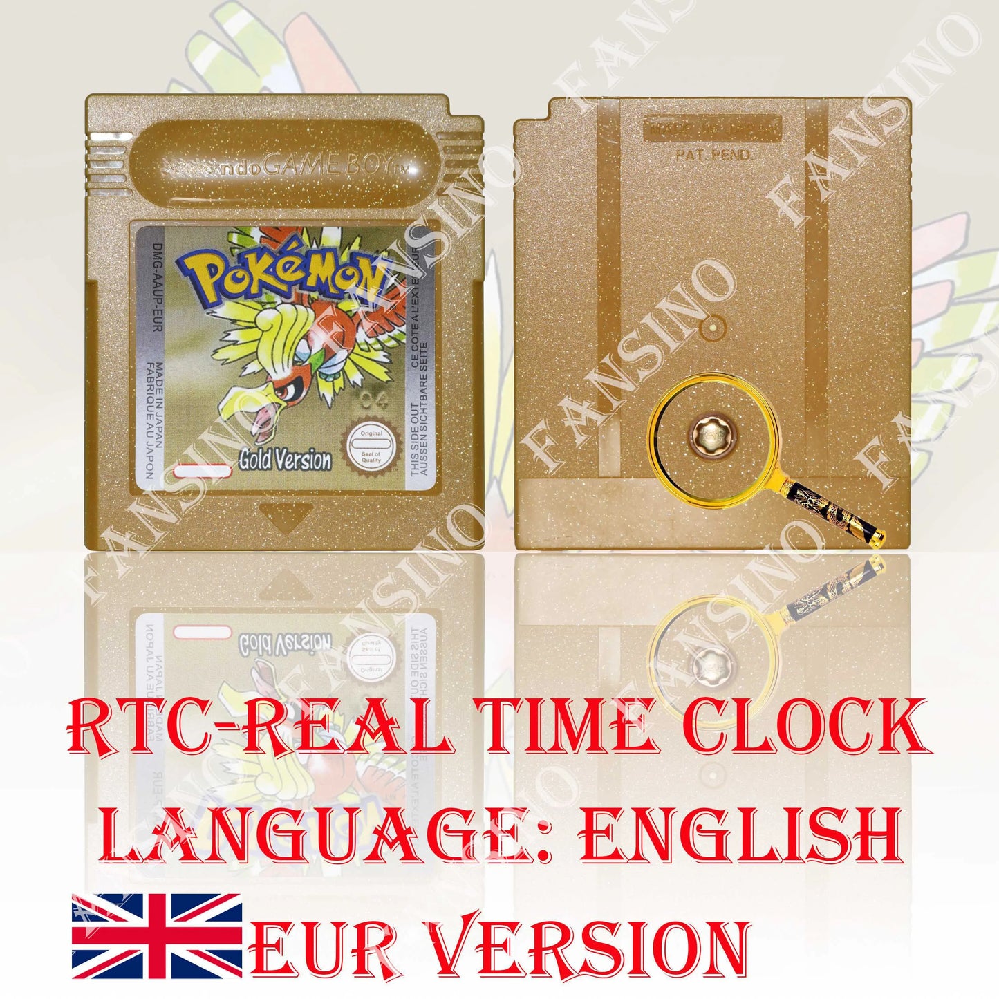 GB/GBC Real Time Clock Pokemon Crystal/Gold/Silver Version Video Game Cartridge with Battery USA/NOE/FRA/ESP/ITA Version