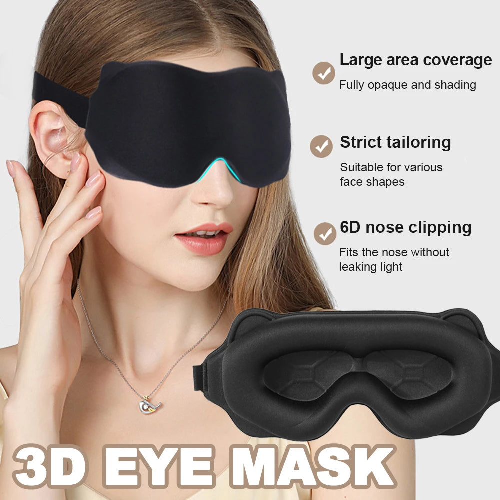 3D Sleeping Mask Block Out Light Soft Padded Sleep Mask For Eyes Slaap Masker Eye Shade Blindfold Sleeping Aid Face Mask Eyepatc