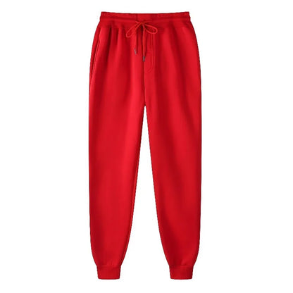 Unisex Solid Jogger Sweatpants Elastic Drawstring Cuff Sports Pants Multi-color Loose Fit Casual Gym Running Trousers Size S-3XL