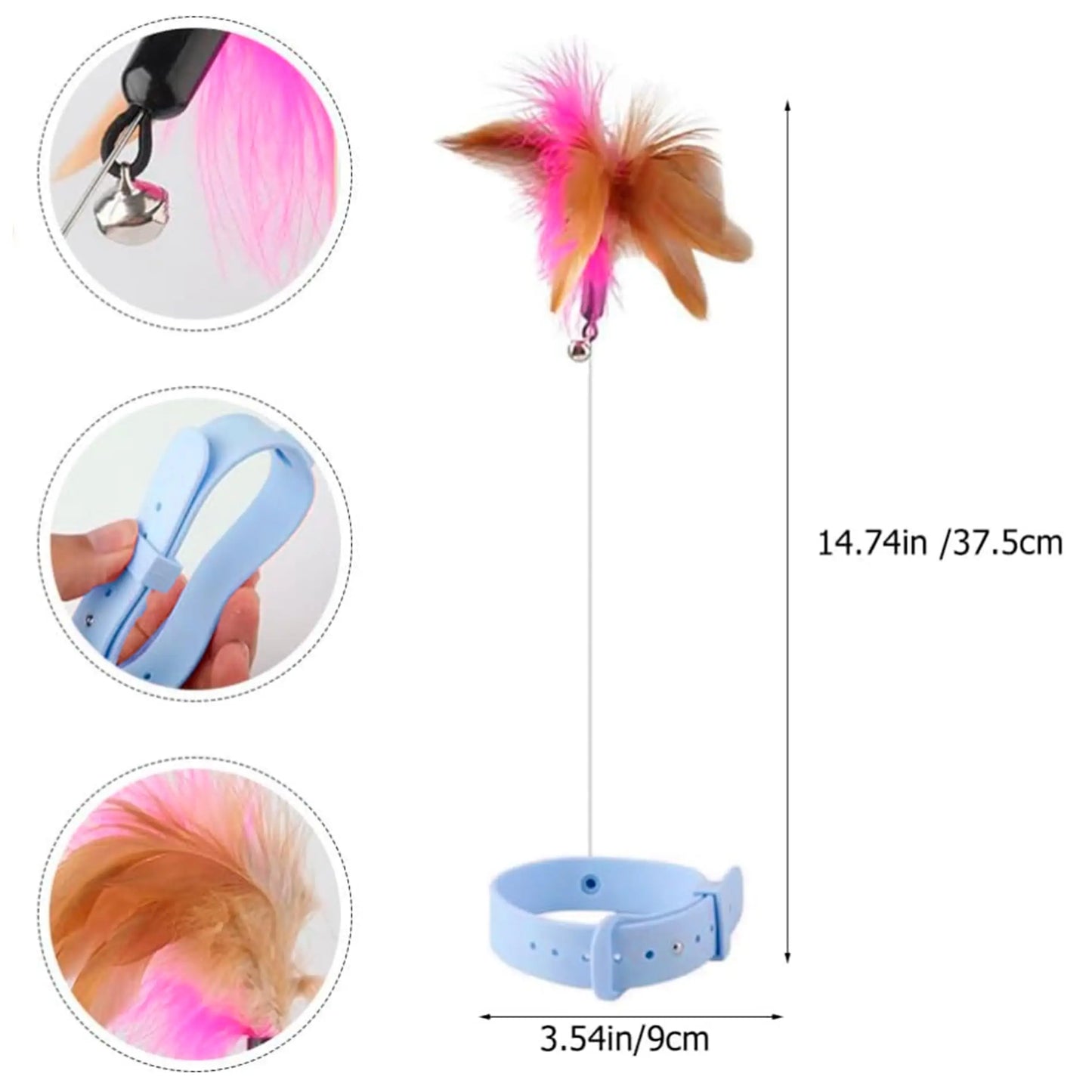 Neck Wear Cat Collar Teaser Toys, Self Play Cat Toy for Boredom Relief, Suitable for Indoor Cats to Exercise