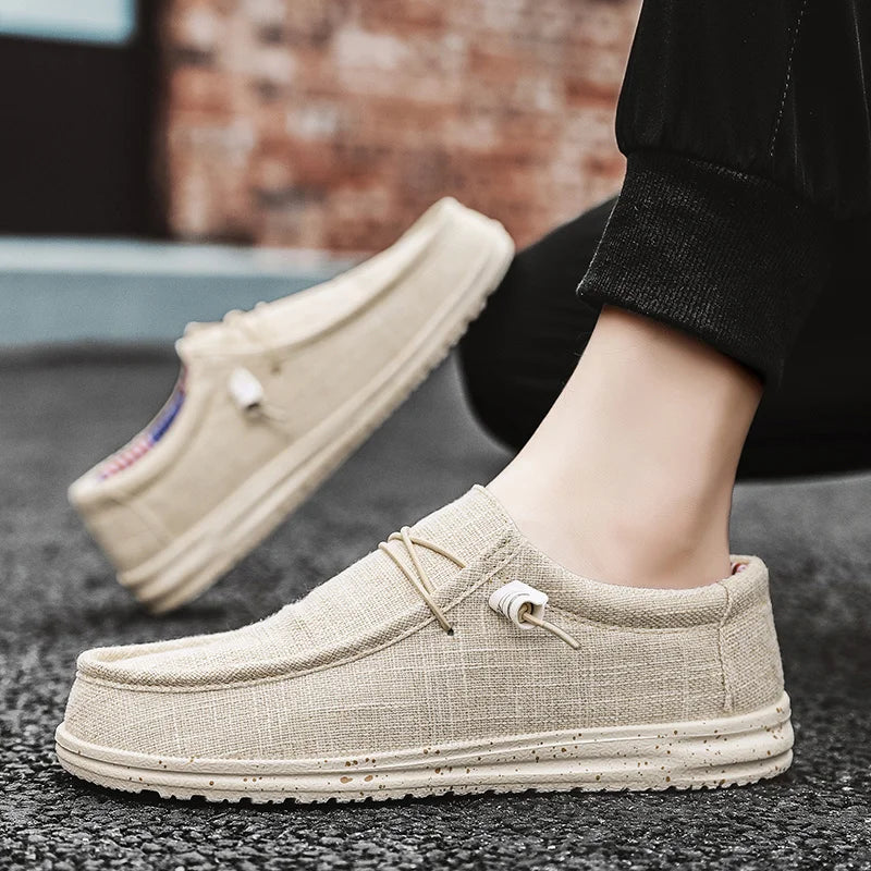 Men's Loafers Shoes Slip-on Easy To Put on Take Off Comfortable Breathable Casual Lightweight Low-Top Men's Canvas Shoes