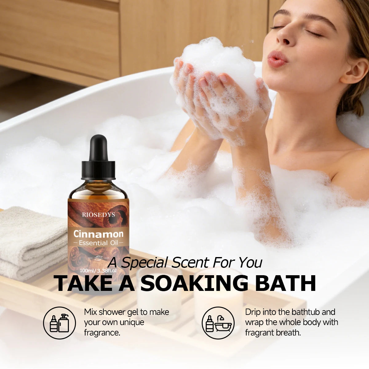 100ml CINNAMON ESSENTIAL OIL is Suitable for massage and skincare, deeply nourishes and moisturizes, and improves skin condition