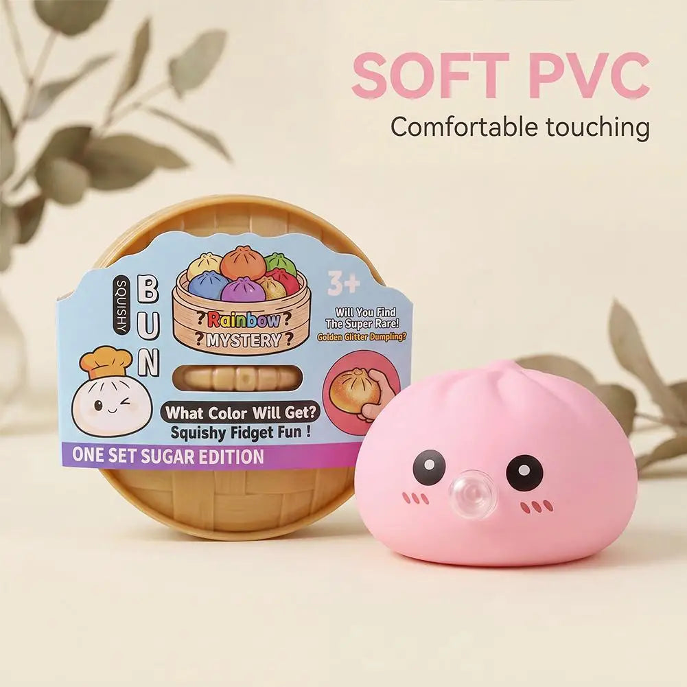 2026 Upgrade Soft Dumpling Pinch Toys Blowing Bubbles Squishy Relief Stress Mystery Blind Box Rebound Steamed Bun Squeeze Ball