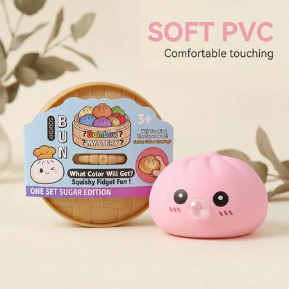 2026 Upgrade Soft Dumpling Pinch Toys Blowing Bubbles Squishy Relief Stress Mystery Blind Box Rebound Steamed Bun Squeeze Ball