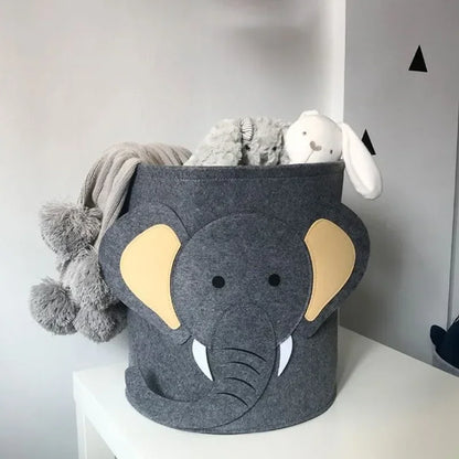1/2/3/5PCS Baby Storage Basket Panda Dinosaur Cartoon Felt Organizer Laundry Dirty Clothes Bucket Toy Storage Box Gift Ideas