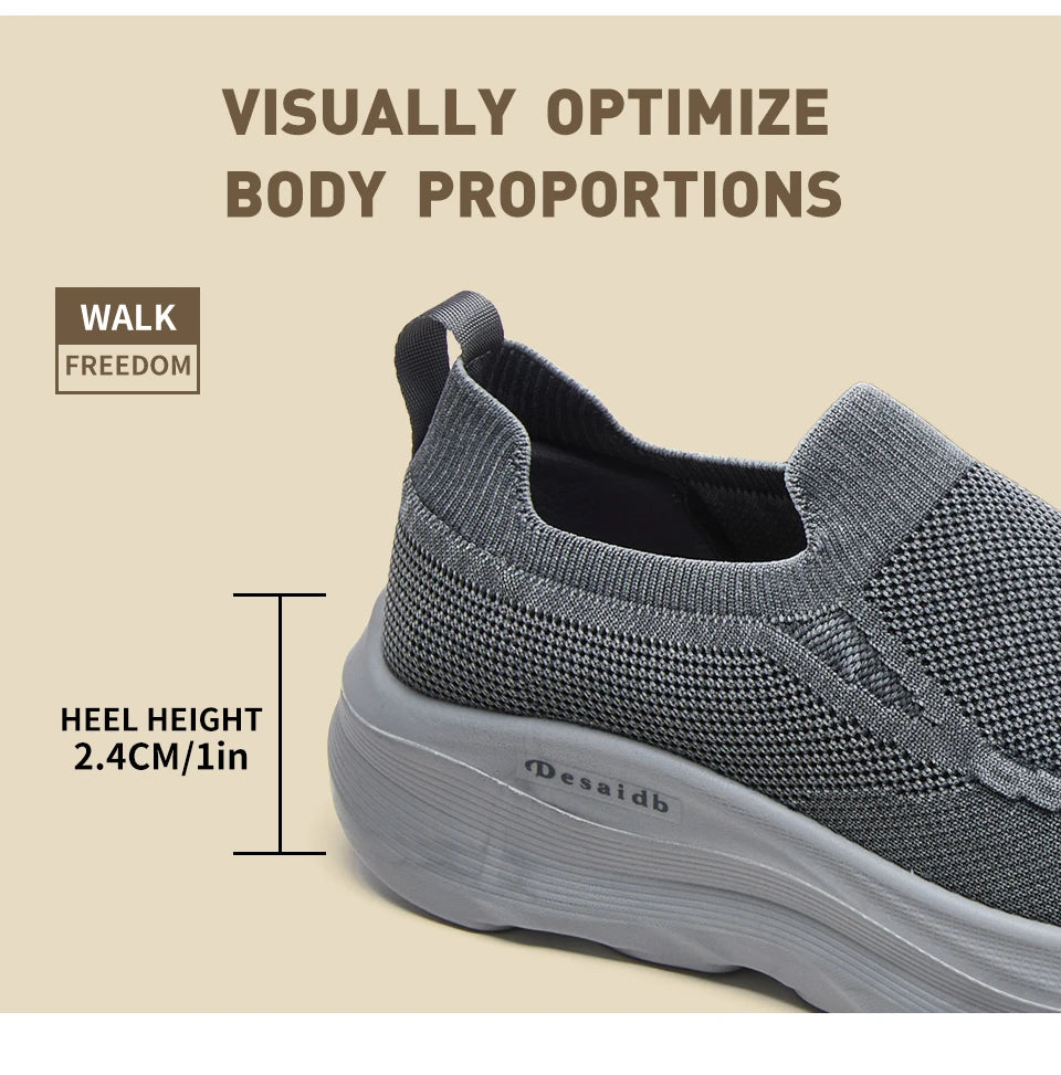 Men Summer Mesh Round Toe Lightweight Breathable Anti-Slip Casual Sneakers Walking Shoes Thin Breathable Summer Trainers