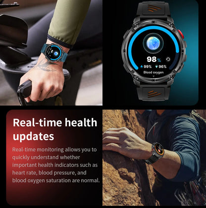 Military T-Rex 3 GPS Waterproof Smart Watch 1.46"HD AMOLED Built-in 6 Frequency Satellite Outdoors Sports Fitness Smart Bracelet