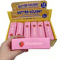 Butter Squishy Pink Strawberry Slow Rising Pu Soft Sticky Stress Relief Squeeze Toy For Adult Anxiety Relief Fidget Toy