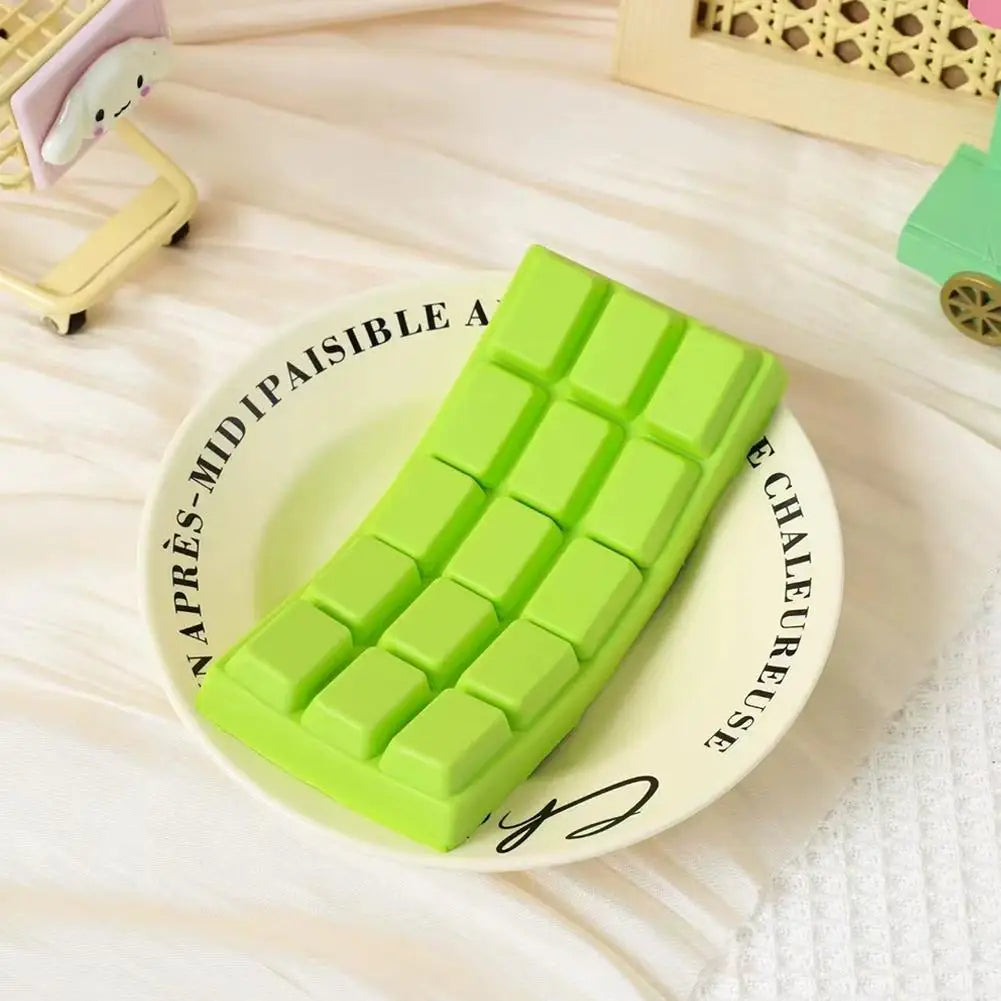 PU Soft Simulated Chocolate Squeeze Toy - Slow Rebound Stress Reliever for Office, Hand Relaxation, Desk Decor Gift