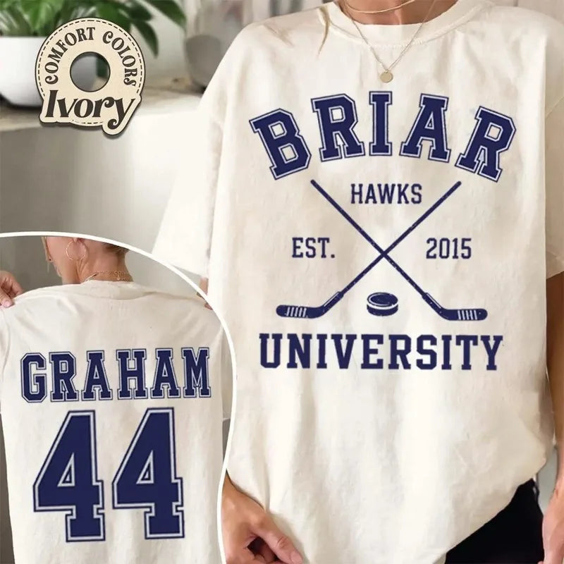 Briar University Graham 44 Unisex T-shirt & Tank Top, College Hockey Romance Shirt
