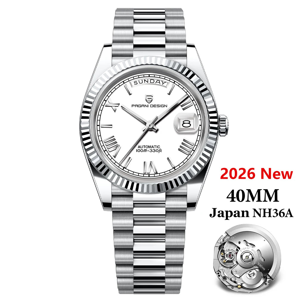PAGANI DESIGN 2026 New DD40 NH36A Men's Watches Luxury Automatic Mechanical Watch For Men AR Sapphire Glass Date Wrist watch Men
